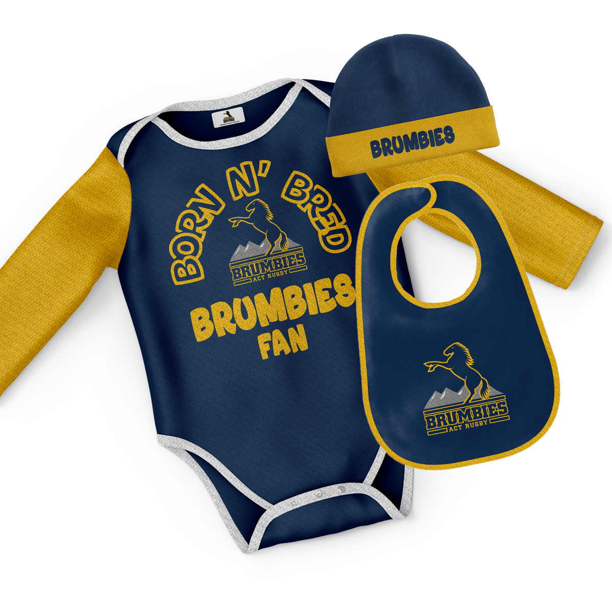 "Born & Bred" Bodysuit 3 pcs toddler gift set