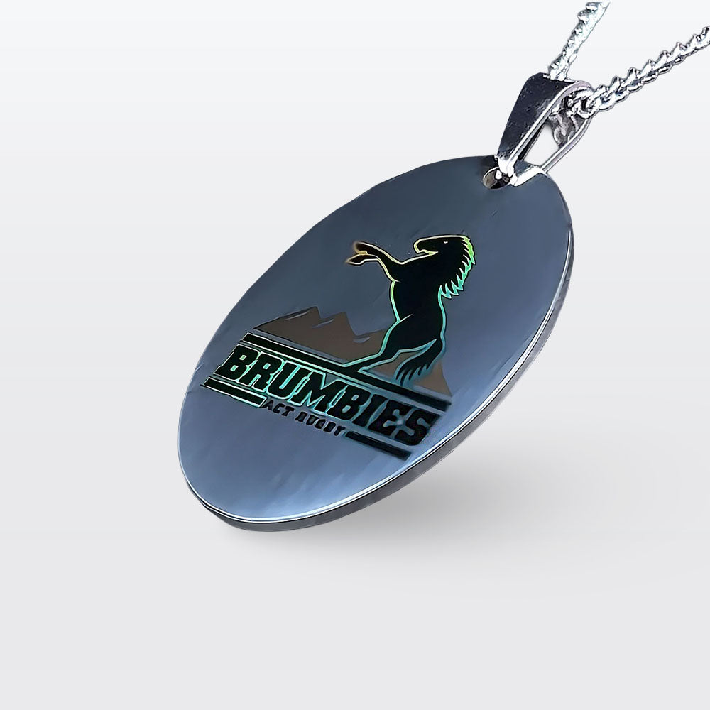 Brumbies A&C Oval Pendant with 50 cm chain
