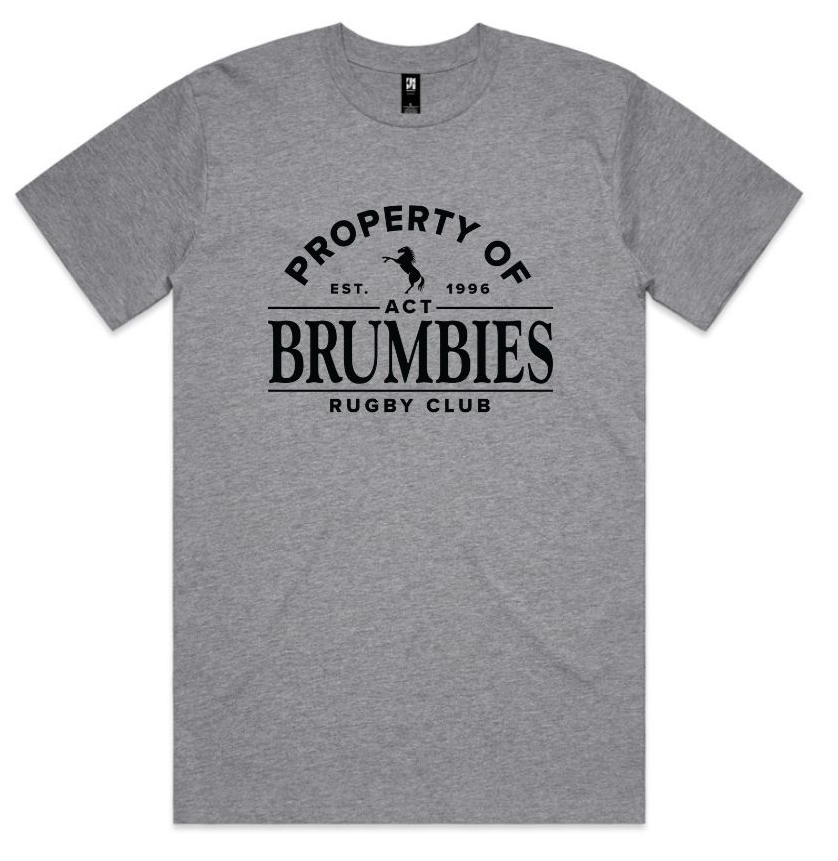 "PROPERTY OF" Grey Marle T-shirt PRE ORDER